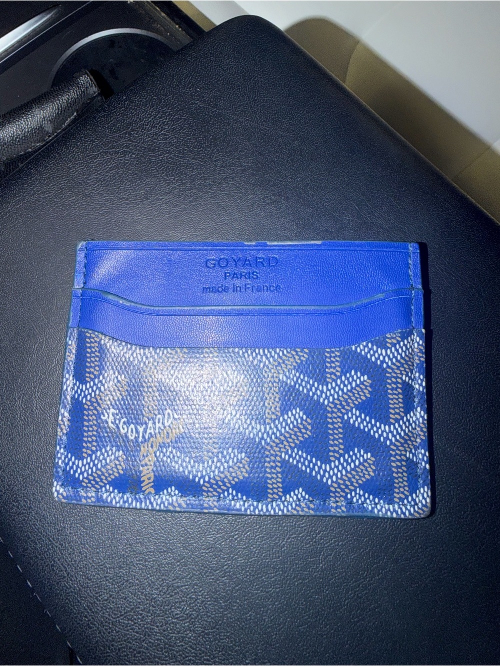 Goyard Royal Blue Card Holder with Monogram Canvas